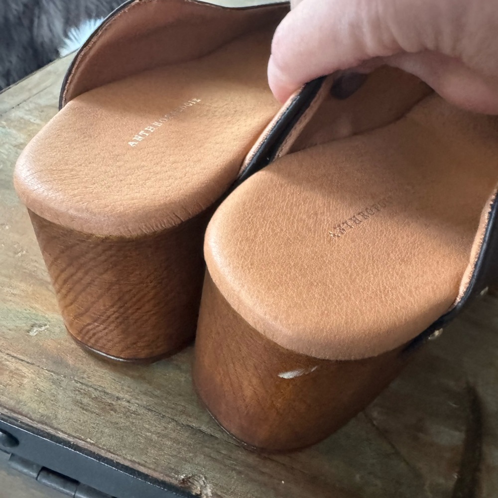 By Anthropologie wood mules like new with once - Picture 8 of 13